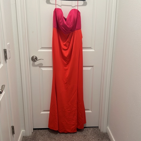 Color Block High Slit Gown - Picture 2 of 3
